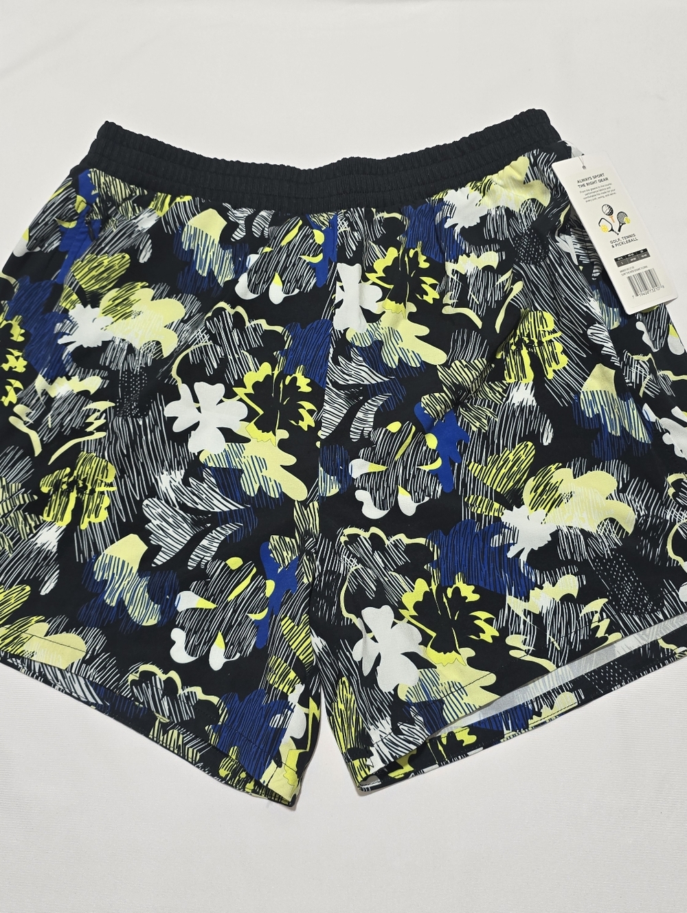 Marika Black and Blue Floral Women's Athletic Shorts